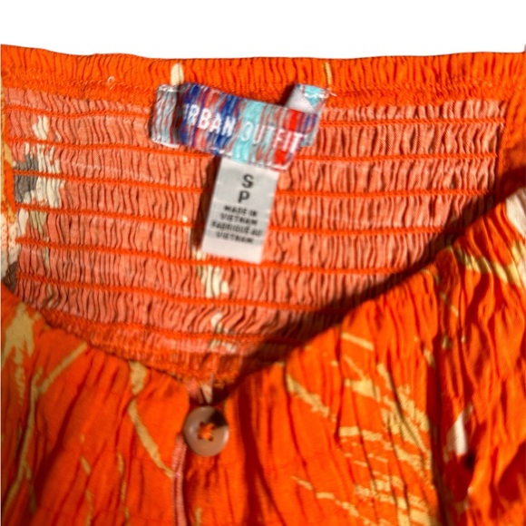 Urban outfitters orange floral bell sleeve top - Picture 2 of 5